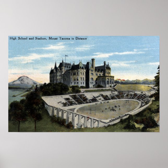 Tacoma, Washington - Sicht auf die High School Poster (Vorne)