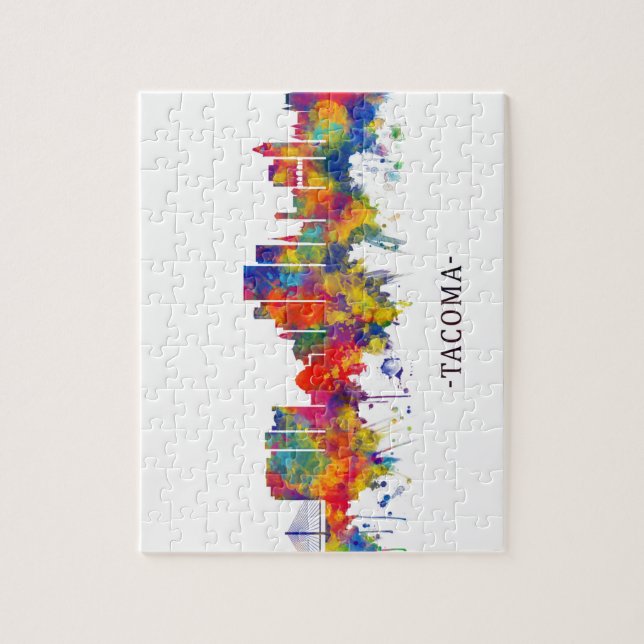 Tacoma Washington Skyline Puzzle (Vertikal)