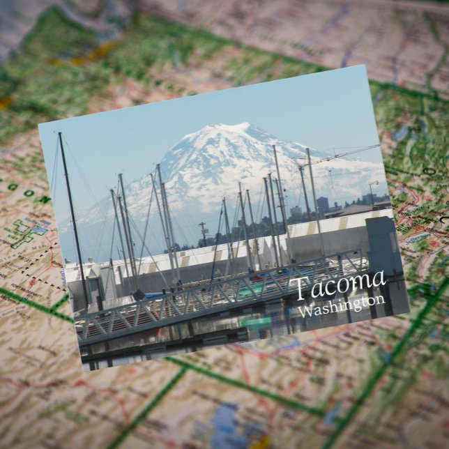 Tacoma, Washington Travel Foto Postkarte (In Situ Map)
