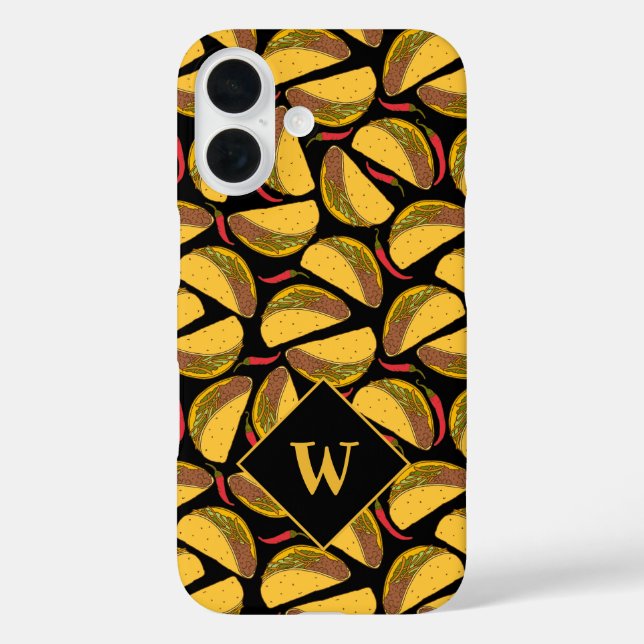 Tacos and Chillies Mexican Food Pattern Case-Mate iPhone Hülle (Rückseite)