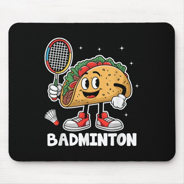 Tacos Badminton Taco Mexikanisches Essen Cinco De  Mousepad (Vorne)