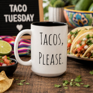 Taco's, Bitte Geburtstagsgeschenk für Taco-Liebh Zweifarbige Tasse