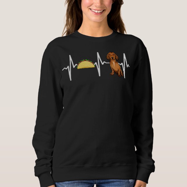 Tacos Brown Dackel Heartbeat Dog Sweatshirt (Vorderseite)