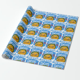 Tacos-Cartoon-Stil lustige Illustration Geschenkpapier