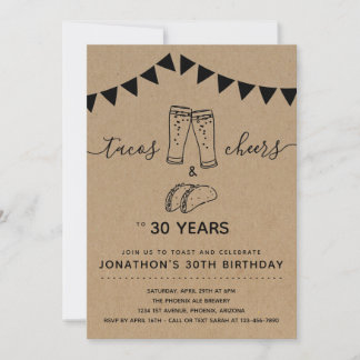 Tacos & Cheers & Biere Geburtstagsparty - jedes Al Einladung