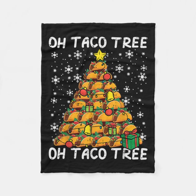 Tacos Christmas Tree Funny Xmas Foodie Mexican Men Fleecedecke (Vorderseite)