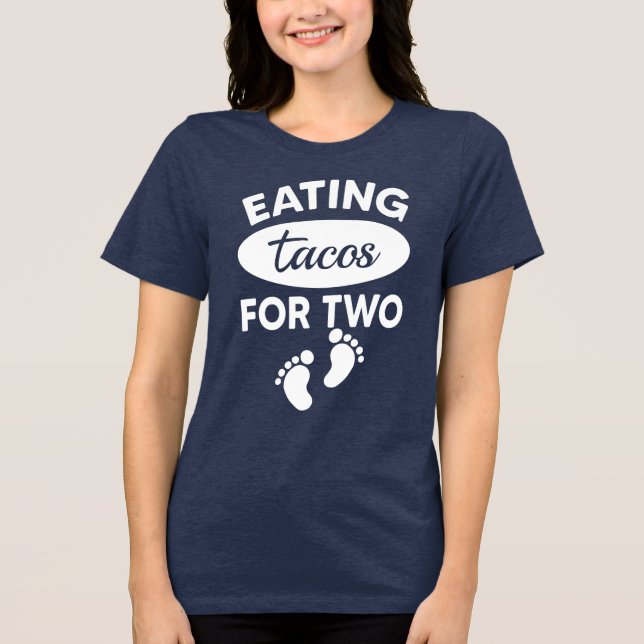 Tacos essen für zwei lustige Mütter Tri-Blend Shirt (Vorderseite)