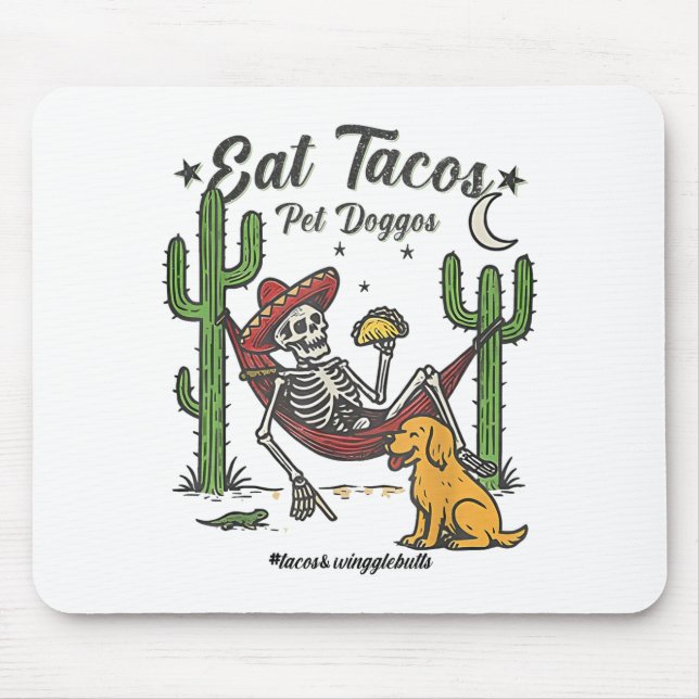 Tacos essen Hunde streicheln  Mousepad (Vorne)