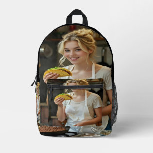 Tacos essend Foto personalisieren anpassen Bedruckter Rucksack