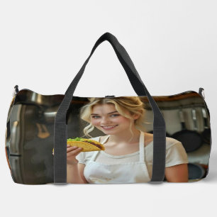 Tacos essend Foto personalisieren anpassen Duffle Bag