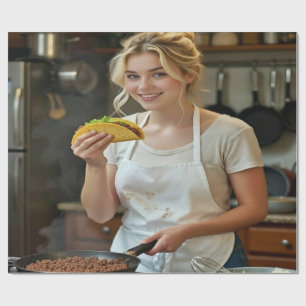 Tacos essend Foto personalisieren anpassen Geschenkpapier