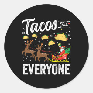 Tacos für alle Weihnachten Taco Funny Weihnachten Runder Aufkleber