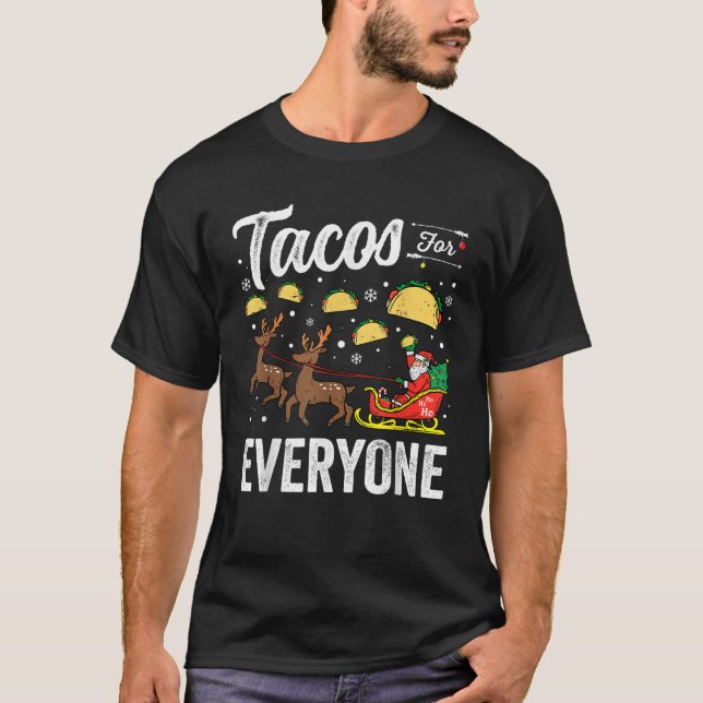 Tacos für alle Weihnachten Taco Funny Xmas Santa T-Shirt (Vorderseite)