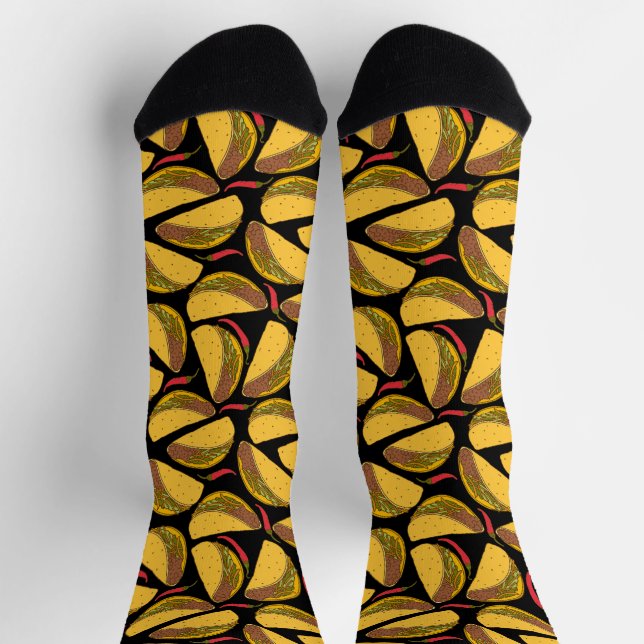 Tacos Gemusterter mexikanischer Koch Socken (Oben)