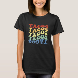 Tacos Groovy Männer Frauen Taco Vintage Dienstag M T-Shirt