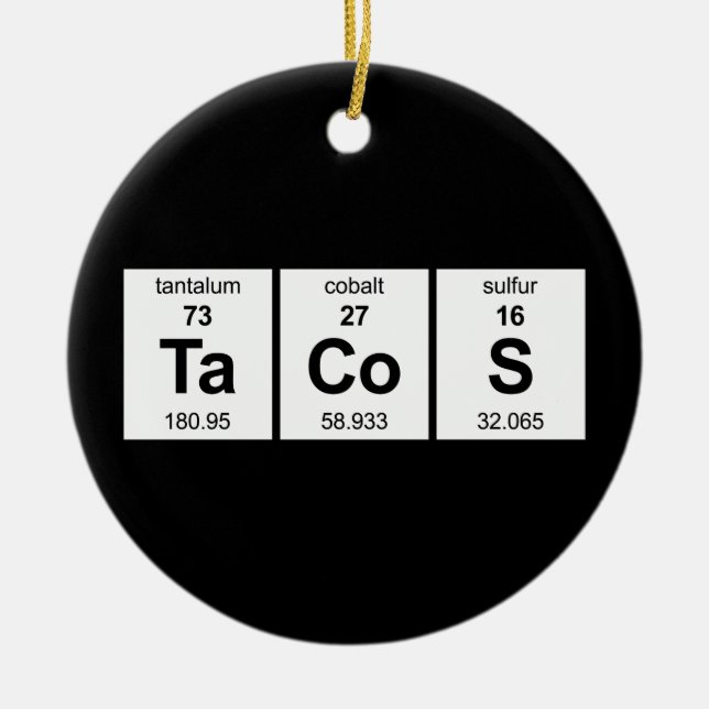 TaCoS-Periodensystem Keramik Ornament (Vorne)