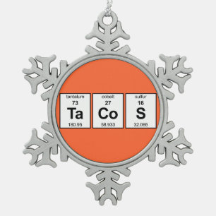 TaCoS-Periodensystem Schneeflocken Zinn-Ornament