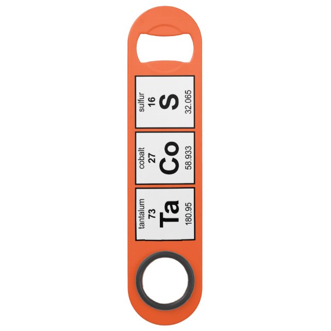 TaCoS-Periodensystem Speed Flaschenöffner (Vorderseite)