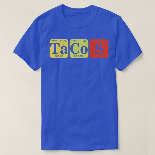 Tacos Periodic Table Mexican Food Science Nerds T-Shirt (Design vorne)