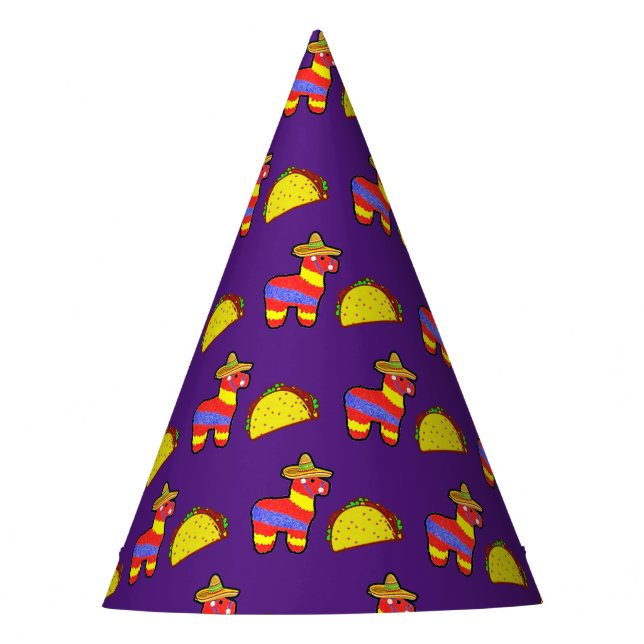 Tacos + Pinatas Partyhütchen (Vorderseite)