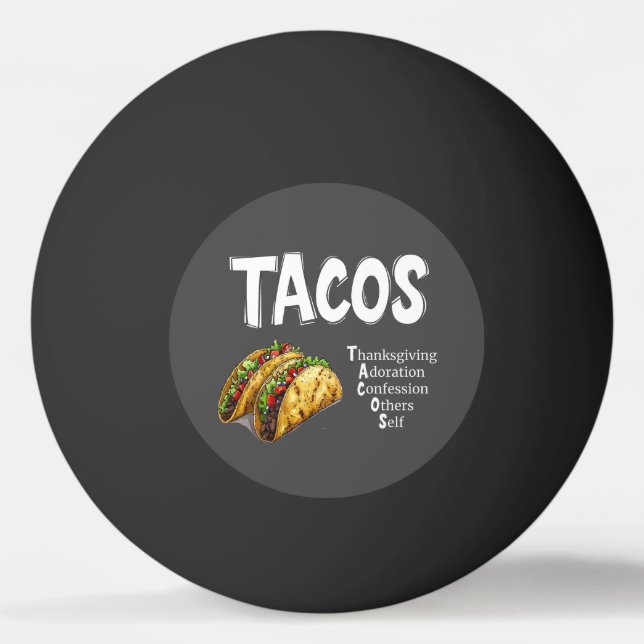 TACOS Prayer Ping Pong Ball Tischtennisball (Vorderseite)