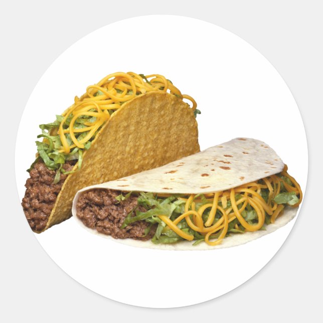 Tacos Runder Aufkleber (Vorderseite)