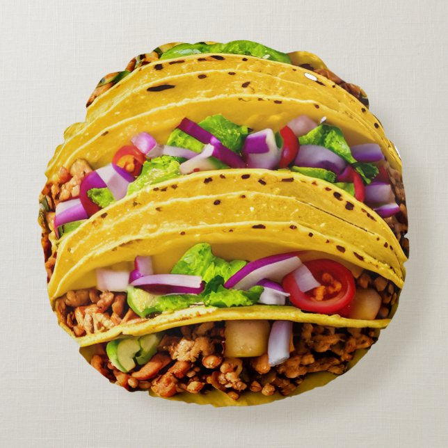 Tacos Rundes Kissen (Vorderseite)