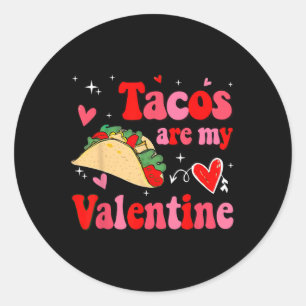 Tacos sind mein Valentinstag Lustiges mexikanische Runder Aufkleber