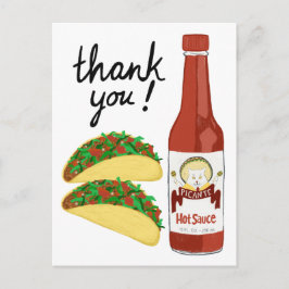 TACOS Spicy Hot Sauce Cat Maracas DANK Postkarte