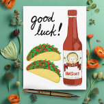 TACOS Spicy Hot Sauce Cat Maracas VIEL GLÜCK Postkarte<br><div class="desc">Es ist TACO ZEIT! Karo diese lustige und würzige heiße Soße mit einer Katze,  die seine Maracas schüttelt. Passen Sie Ihren eigenen Text an! Werfen Sie einen Blick in meinen Shop für mehr!</div>