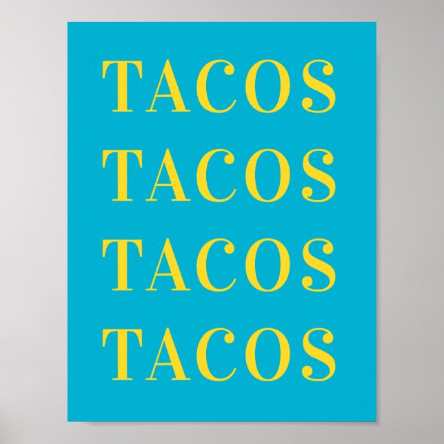Tacos Tacos Wall Art, Dorm Room Poster, Wohnung Poster (Vorne)