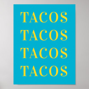 Tacos Tacos Wandkunst, Schlafsaalposter, Wohnung Poster