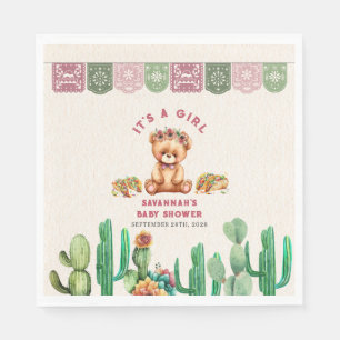 Tacos & Teddy Bears Cactus Girl Baby Shower Fiesta Serviette