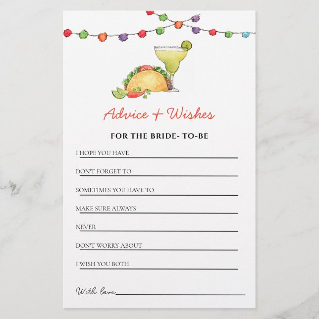 Tacos & Tequila Fiesta Duschberatung & Wünsche (Vorderseite)