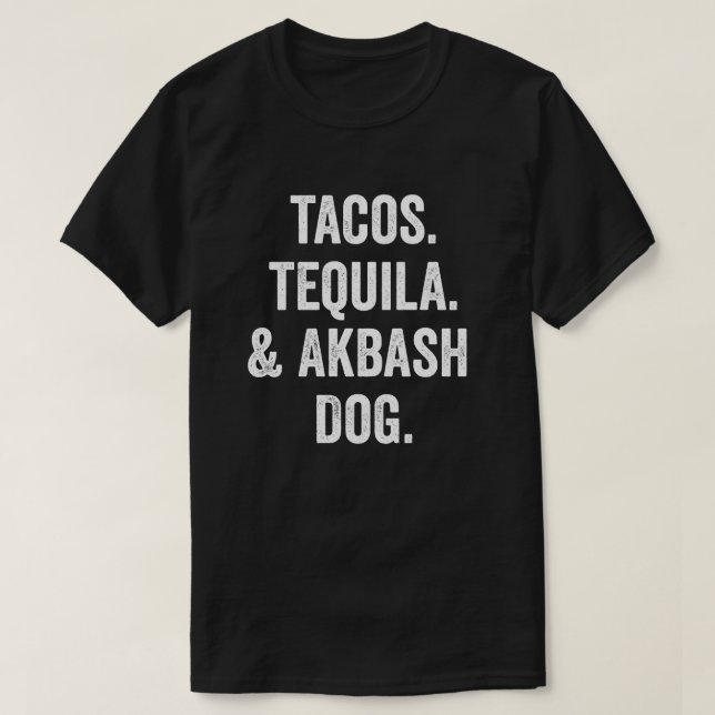Tacos Tequila und Akbash Dog T-Shirt (Design vorne)