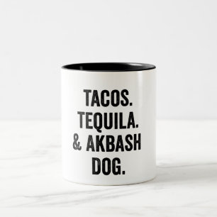 Tacos Tequila und Akbash Hund Funny Zweifarbige Tasse