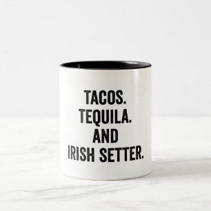 Tacos Tequila und irischer Setter Zweifarbige Tasse