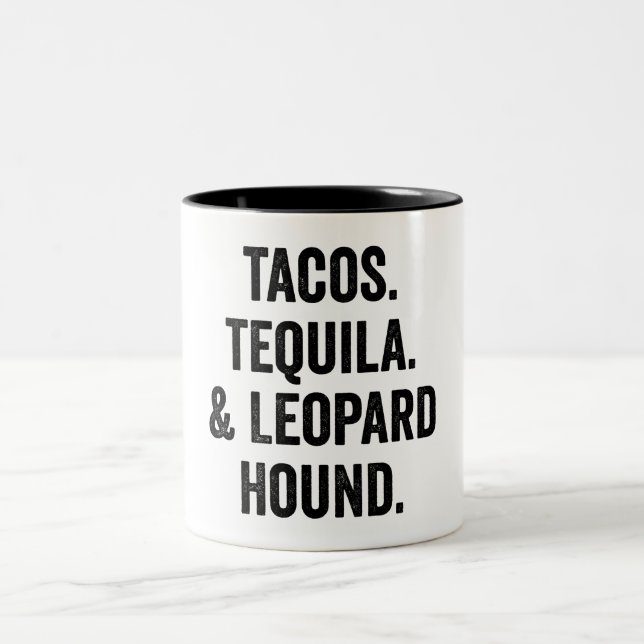 Tacos Tequila und Leopard Zweifarbige Tasse (Mittel)
