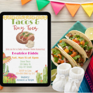 Tacos & Tiny Toes Babyparty Einladung