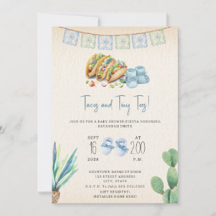 Tacos & Tiny Toes Boy Baby Shower Fiesta Einladung