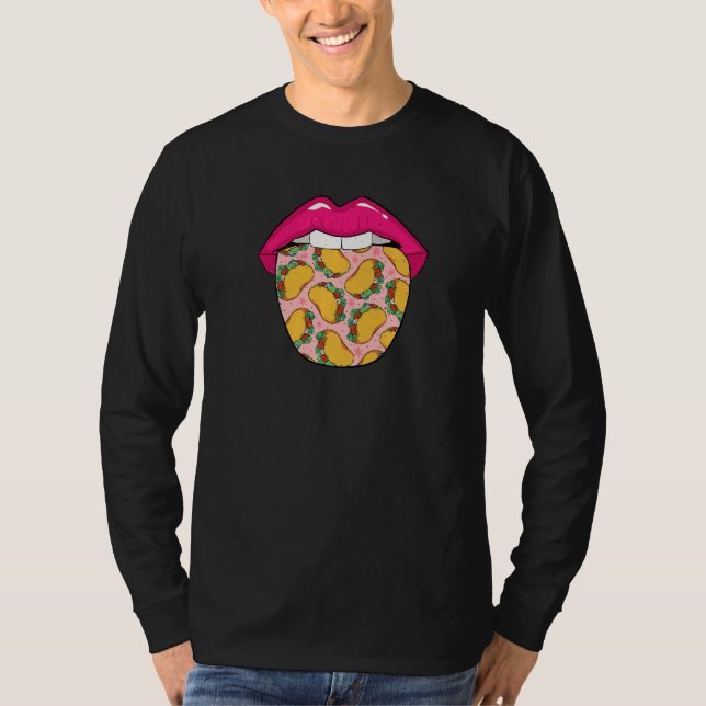 Tacos Tongue  Foodie Mexican Food Tacos T-Shirt (Vorderseite)