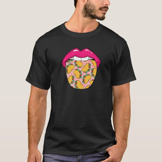 Tacos Tongue  Foodie Mexican Food Tacos T-Shirt (Vorderseite)