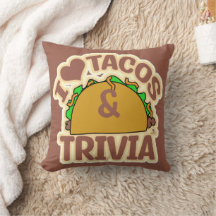 Tacos Trivia Lustiger Gamer Food Toon Logo Kissen