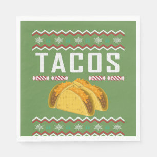 Tacos Ugly Christmas Sweater Serviette