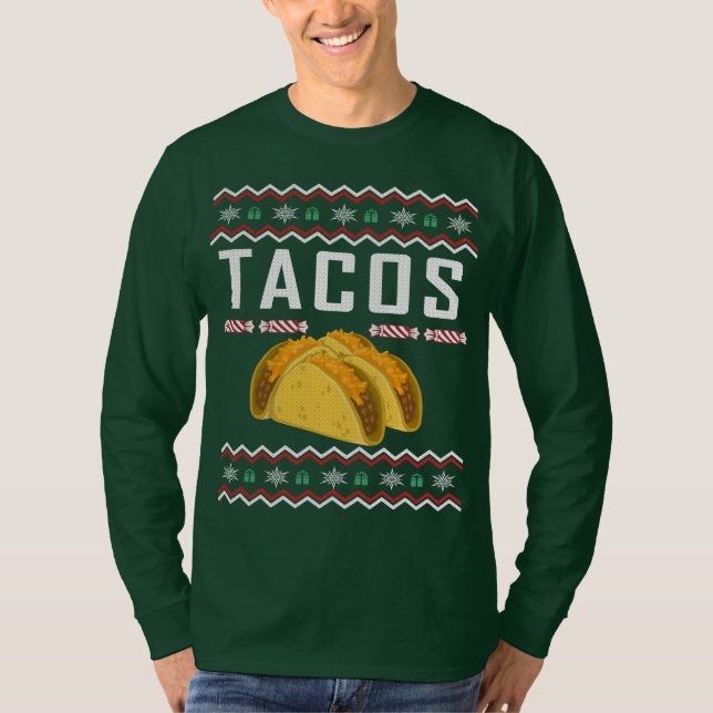 Tacos Ugly Christmas Sweater T-Shirt (Vorderseite)