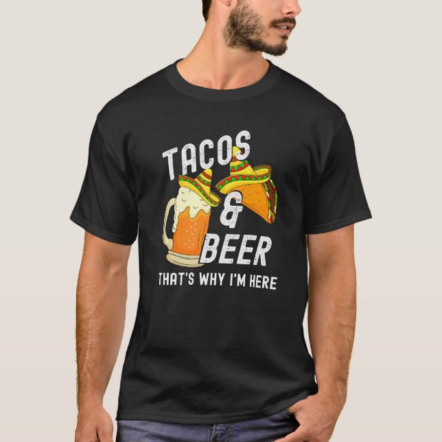 Tacos und Beer Cinco de Mayo trinken Party T-Shirt (Vorderseite)
