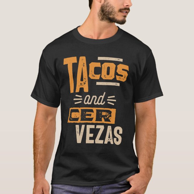 Tacos und Cervezas Bier Lover mexikanische Küche G T-Shirt (Vorderseite)