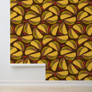 Tacos und Chili Paprikaschoten Lebensmittel Gemust Tapete