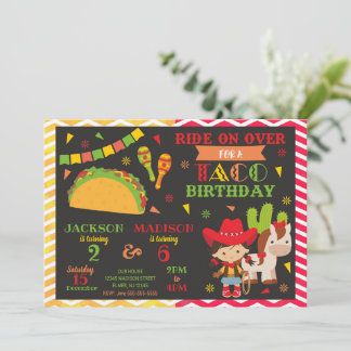 Tacos und Cowgirl Gemeinsamer Geburtstag | Fiesta- Einladung
