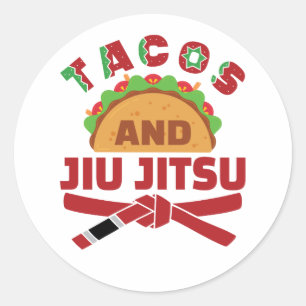 Tacos und Jiu Jitsu Runder Aufkleber